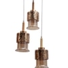 Eliante Hanging Light, 3 Bulb, Champaign Glass Shade, Mild Steel Pendant Lighting