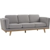 Scandinavian Civic Three Seater Sofa Grey Natural Wood Finish