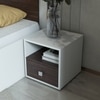 Dimora Bed Side Frosty White & Choco Walnut