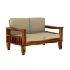 Madhavi 2 Seater Wooden Sofa (Creame Colour, Honey Finish)