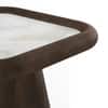 Lazo Solid Wood And Aravali Marble Side Table In Dark Chestnut Finish