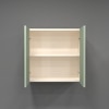 2 Door Mirror Glossy Triple Layered Uv Resistant Handless Cabinet In Pista Light Finish