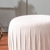 Luxe Collection Cream Fabric Pouf Ottoman