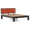 Florence Bed Solid Wood King Size Bed In Mahogany Finish & Lava Colour