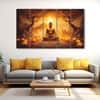 The Castle Decor Lord Buddha Meditation Wall Art Framed Painting 27x48 Inch (Style 8)