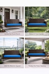 Carry Bird Wicker Patio Furniture Outdoor Balcony Swings In Brown And Blue Colour
