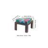 Nashville Sheesham Wood 4 Seater Coffee Table Set In Antique Grey Finish Floral Print Green Kantha Cushion