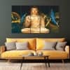 The Castle Decor Lord Buddha Meditation Wall Art Framed Painting 27x48 Inch (Style 20)