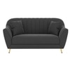 Rivo Velvet 2 Seater Sofa in Dark Grey Color