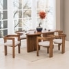 Attica Solid Wood Dining Chair with Arm in Beige Colour