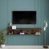 Sanque Large Engineering Wood Wall Mount Tv Entertainment In Brown Maple Finish