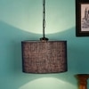 Drake Blue Natural Fiber Hanging Light