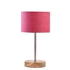 Devansh Pink Jute Table Lamp With  Natural  Wood Base  & Steel Pipe (7X17 Inches)-11