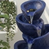 Blue 5 Stacked Pot Indoor Water Fountain