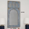 Nora Wood Carved Mirror Frame in Distressed Blue