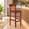 Zewar Sheesham Wood Bar Chair in Honey Oak Finish