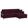 Convil Velvet L Shape 4 Seater Sofa in Red wine Color