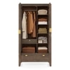 Toledo Solid Wood 2 Door Wardrobe In Danish Walnut Finish