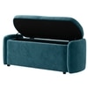 Risibol   Velvet 2 Seater Ottoman Bench  with Storage  in T Blue  Color