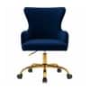 Doe Buck Adan Modern Blue Velvet Office Chair