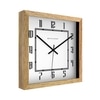 Minimal Square Wooden Wall Clock with Stylised Numerals and Clean Frame