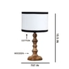 Devansh Multicolor Cotton Table Lamp With Wood Natural Base (7X7X15.5 Inches)-8