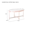 Scandinavian Xander Oval Coffee Table Copper Finish