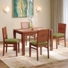 Atlas Crest Storage Solid Wood 4 Seater Dining Table In Honey Finish
