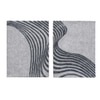 Abstract Gray Wave Wool Silk Wall Art 2 Panel Set 7 x 5 Feet