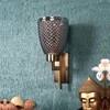 Eliante Tau Iron Wall Light With Glass In Antique Gold Colour