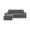 Apollo Compact Sofa (Colour : Ash Grey Velvet, Cushion : Soft, Back Type : Regular, Seating Capacity : Left Aligned 2 Seater + Left Aligned Chaise + Ottoman)