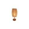 Louise Beige Bamboo Shade Table Lamp with Natural Wooden Base