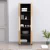 Hexa Red Wooden 2 Door Wardrobe with 4 Shelves in Slate Grey and Giant Wood Colour