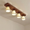 Hexagon Brown Solid Wood Ceiling Light