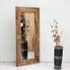 Omari wooden rectangular wall mirror