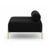 Doe Buck Luxury Boucle Accent Lounge Chair in Black Colour with Gold Metal Legs