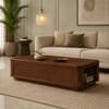 Rothwell Sheesham Wood Diamond Carved Coffee Table in Walnut Finish