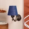 Devansh Metal Electric Wall Light in Antique Gold Colour with Blue Shade Count of 1 Light