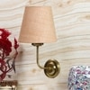 Devansh Metal Electric Wall Light in Gold Colour with Beige Shade Count of 1 Light