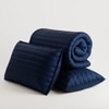 Stoa Paris Sateen Quilted King Size Bed Cover with 2 Pillow Covers (100 x 108) lted King Mystique Blue