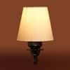 Devansh Metal Electric Wall Light in Antique Gold Colour with off-white Shade Count of 1 Light