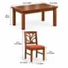 Globally Indian Vallari Solid Sheesham Wood 4 Seater Dining Table Set 4 Chairs Terracotta Orange