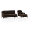 Abbey Sectional Sofa (Colour : Dark Earth, Cushion : Hard, Seater : Right Aligned 3 Seater + Right Aligned Chaise)