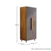Hexa Red Wooden 2 Door Wardrobe with Drawer and Hanging Space in Giant Wood and Slate Grey Colour