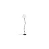 Ezra Off White Fabric Floor Lamp with Black Iron Base