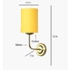 Devansh Metal Electric Wall Light in Gold Colour with Yellow Shade Count of 1 Light