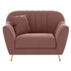 Rivo Velvet 1 Seater Sofa In Peach Color