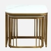 Metallive Square Metal Nesting Coffee Table Set Gold Finish White Porcelain Top Set Of 2