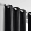 Stoa Paris Satin Curtain for Door, 70% Blackout Curtains, Set of 1, Versailles - Regal Slate with Back Lining