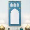 Tale Wood Carved Mirror Frame in Distressed Dark Blue